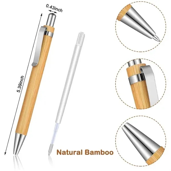 Bamboo Ballpoint Pen with Retractable Ink Writer 3
