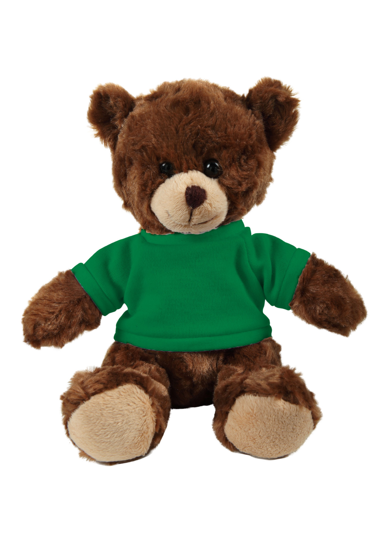 soft plush  Chocolate Curly Sitting Bear with t-shirt 11