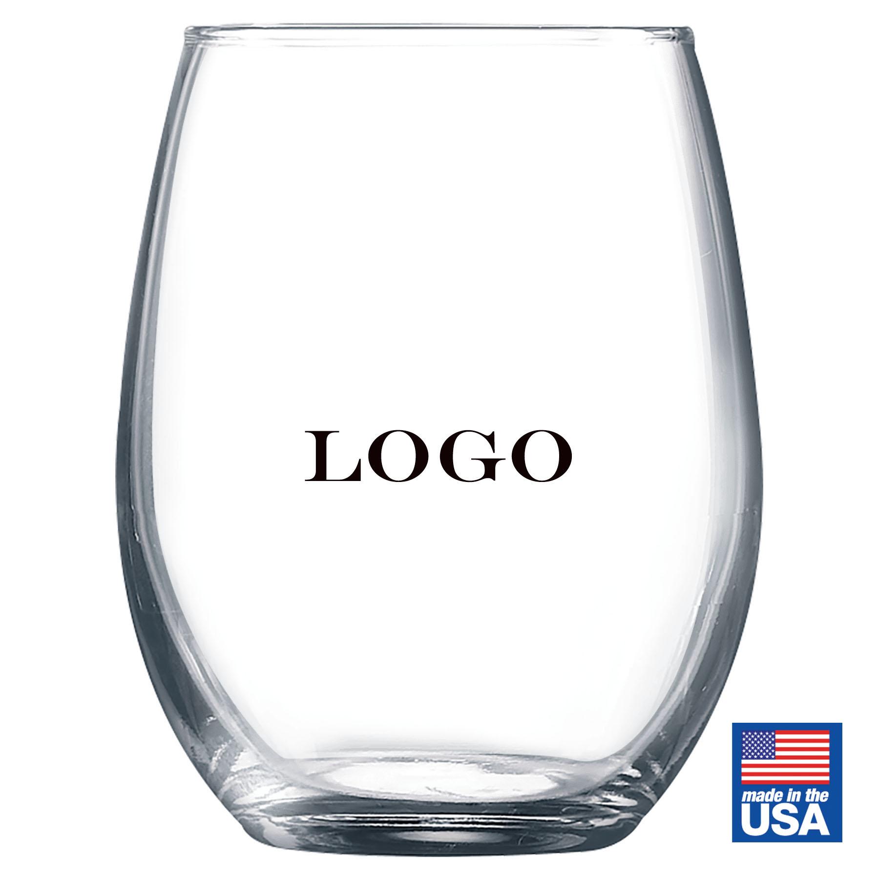 9 Oz. Stemless Crystal Wine Glass (Made in the USA) 5