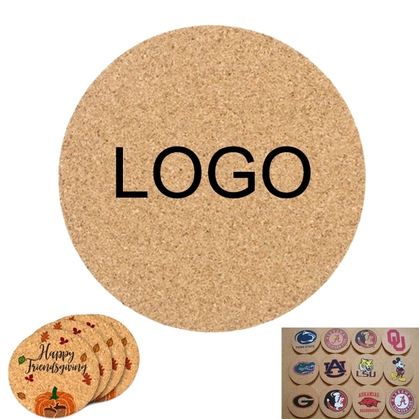 Round Cork Coasters - 3.5" 6