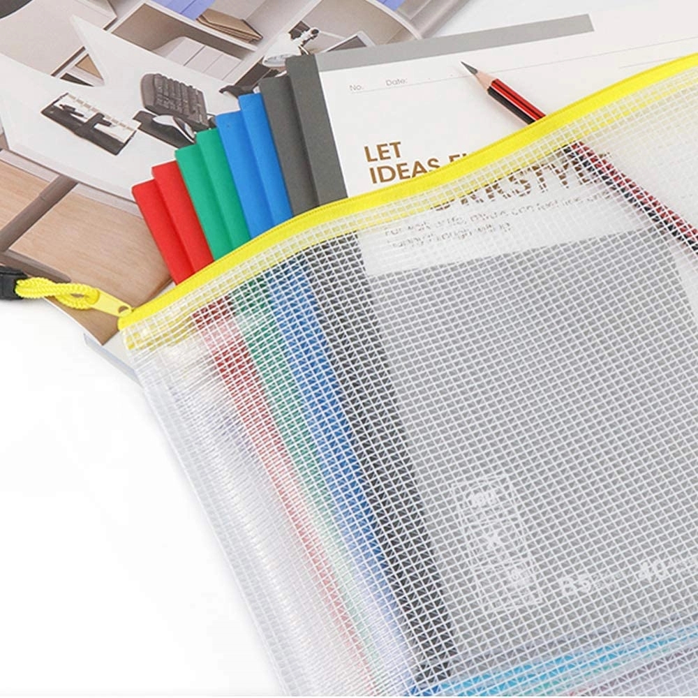 Zipper Pencil Pouch Plastic Zip File Bags 7