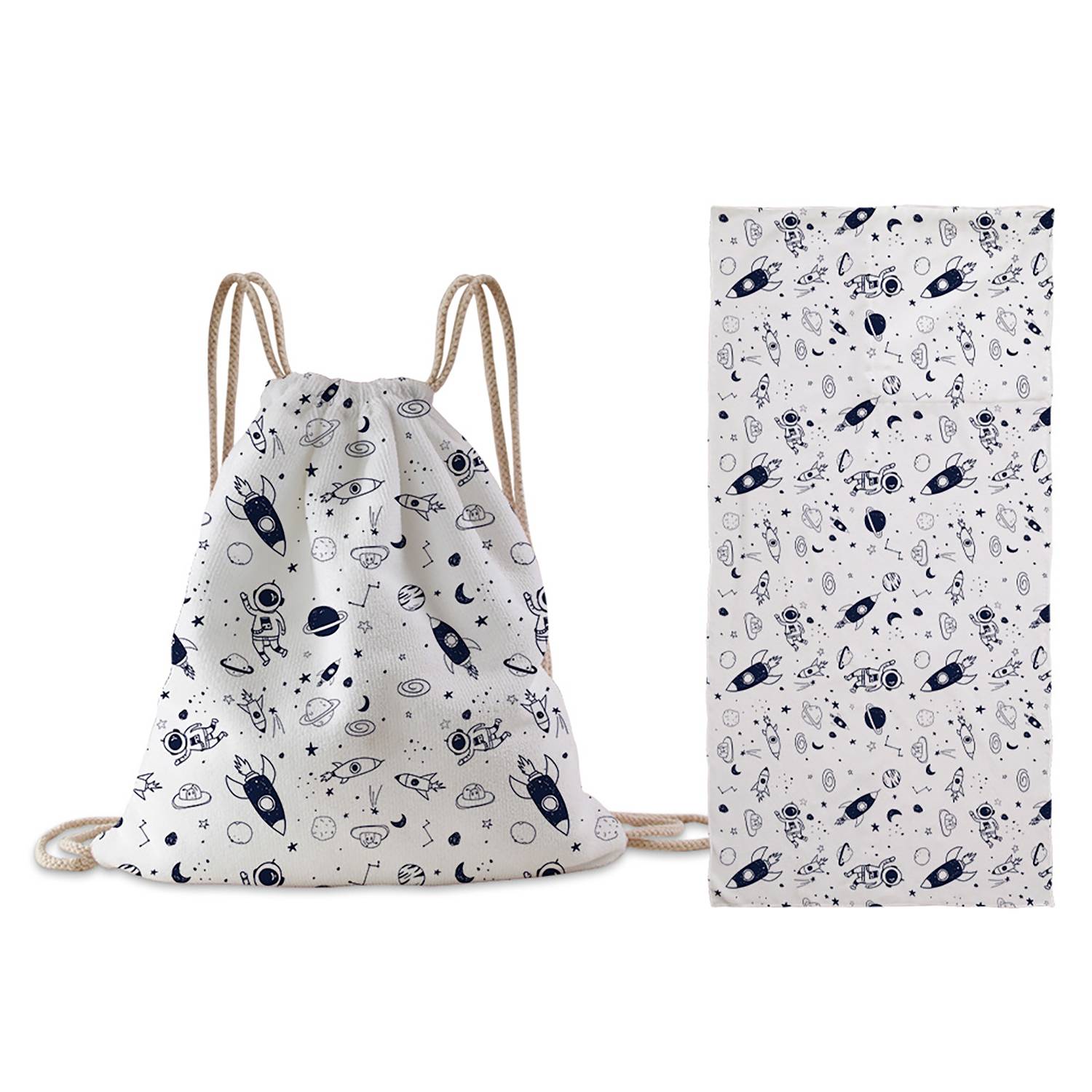 Folding Beach Towel w/ Drawstring Bag 3