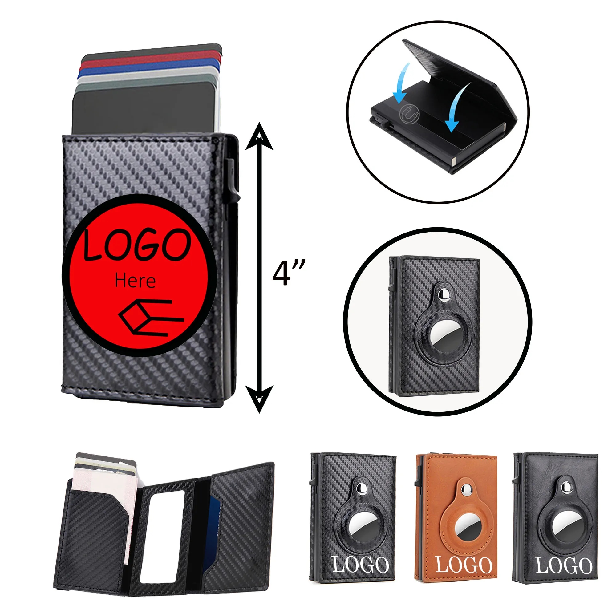 Carbon Fiber Id Credit Card Holder Women Wallet
