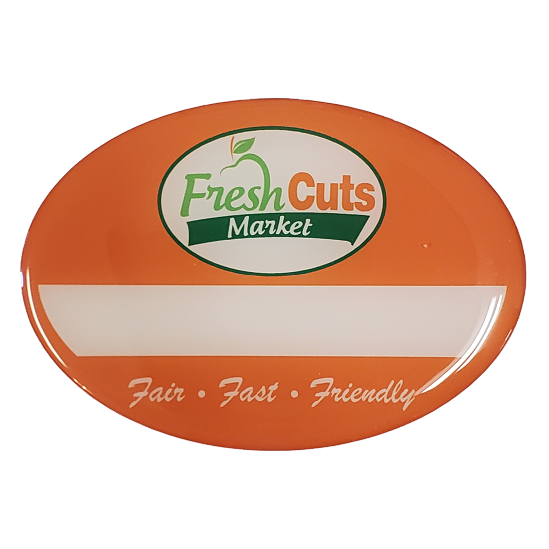 Magnetic Promo / Button / Name Badge with custom shape from 7.1 - 8 Sq. In.
