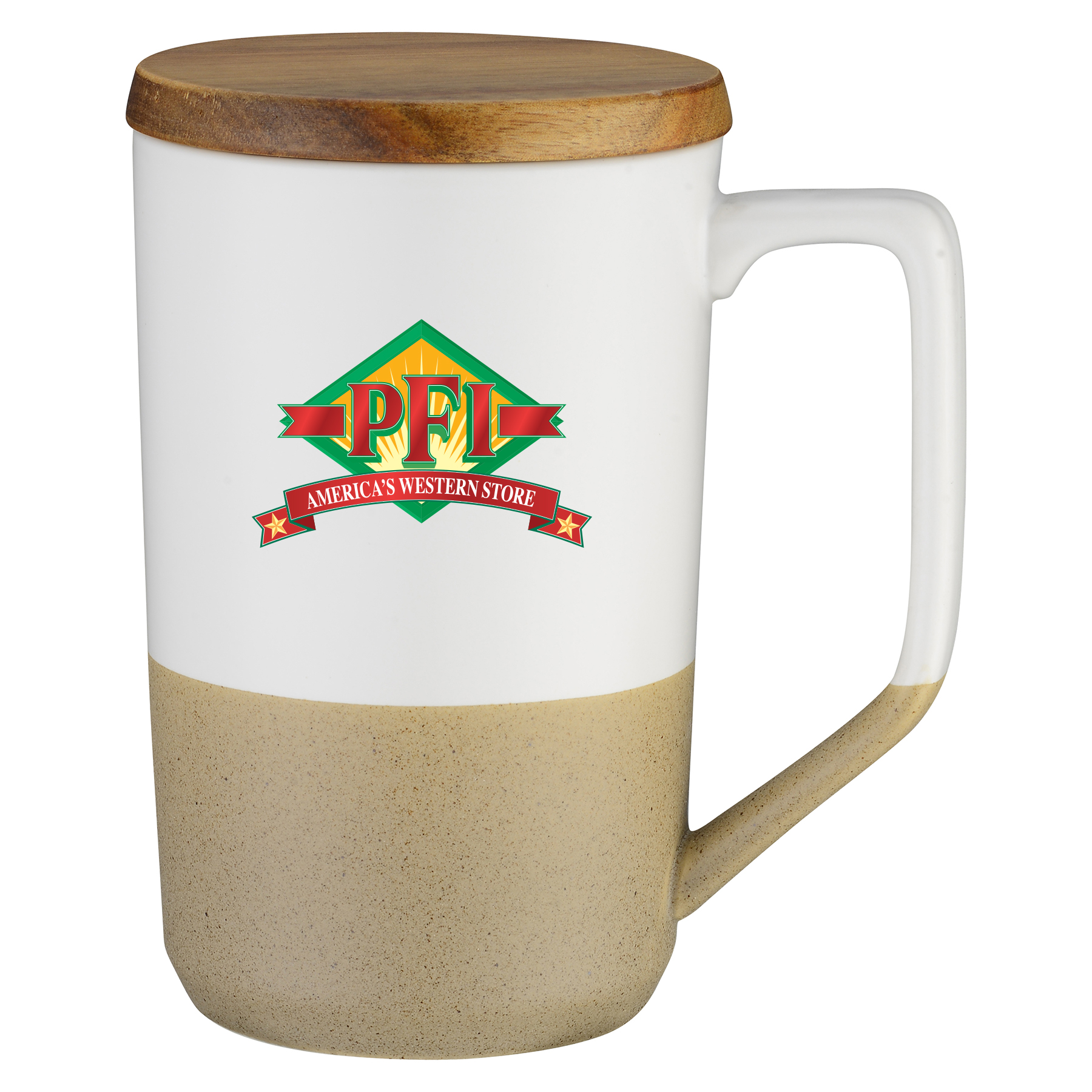 Imari Modern Two-Tone 15oz Mug with Curved Handle and Wood Lid 11