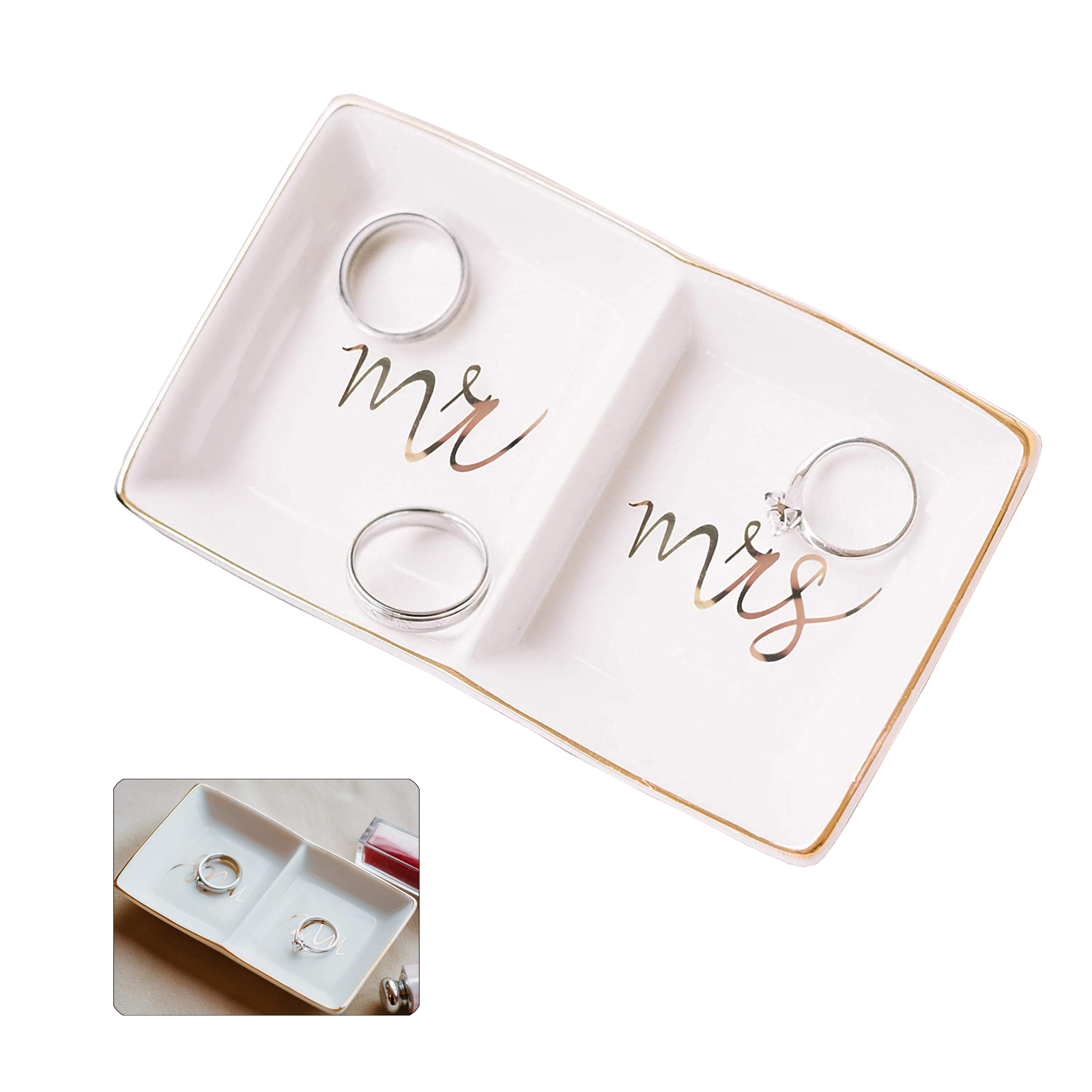 Jewelry Ring Dish Ceramic Trinket Tray 2