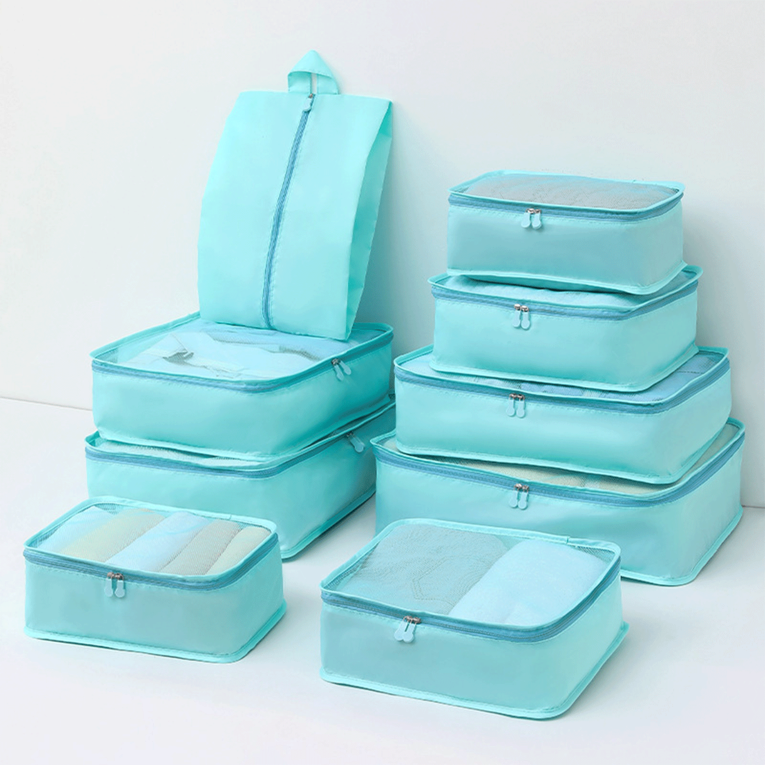 9-Piece Set Travel Storage Packing Cubes Luggage Organizers 15