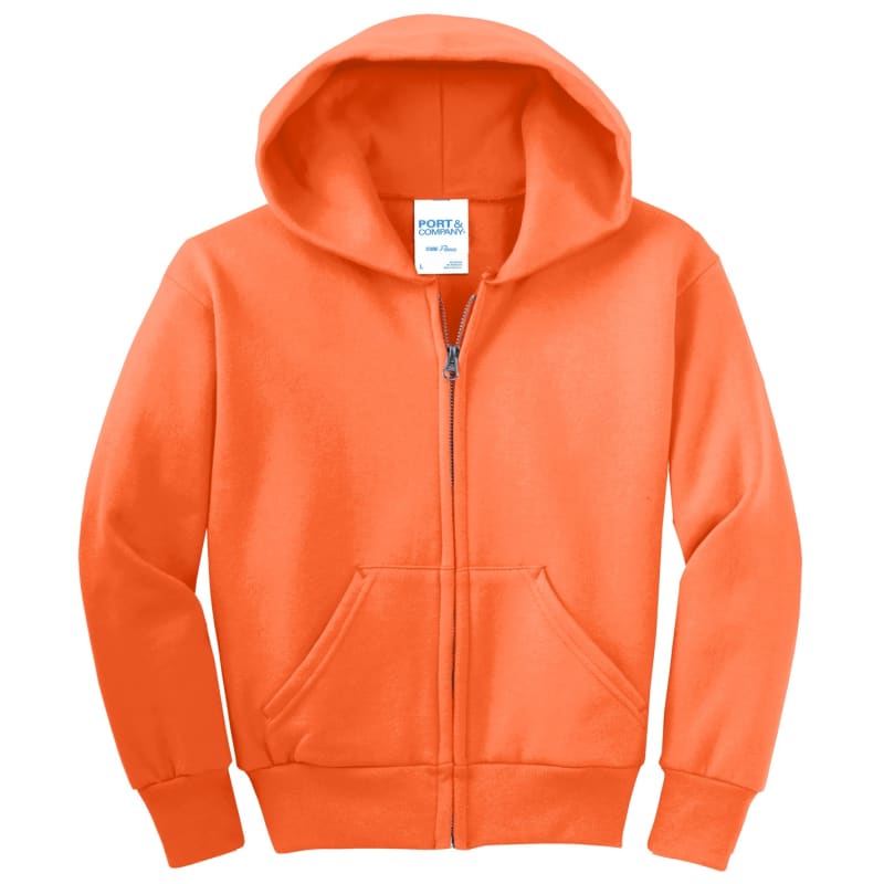 Port & Company - Youth Core Fleece Full-Zip Hooded Sweatshirt. 100