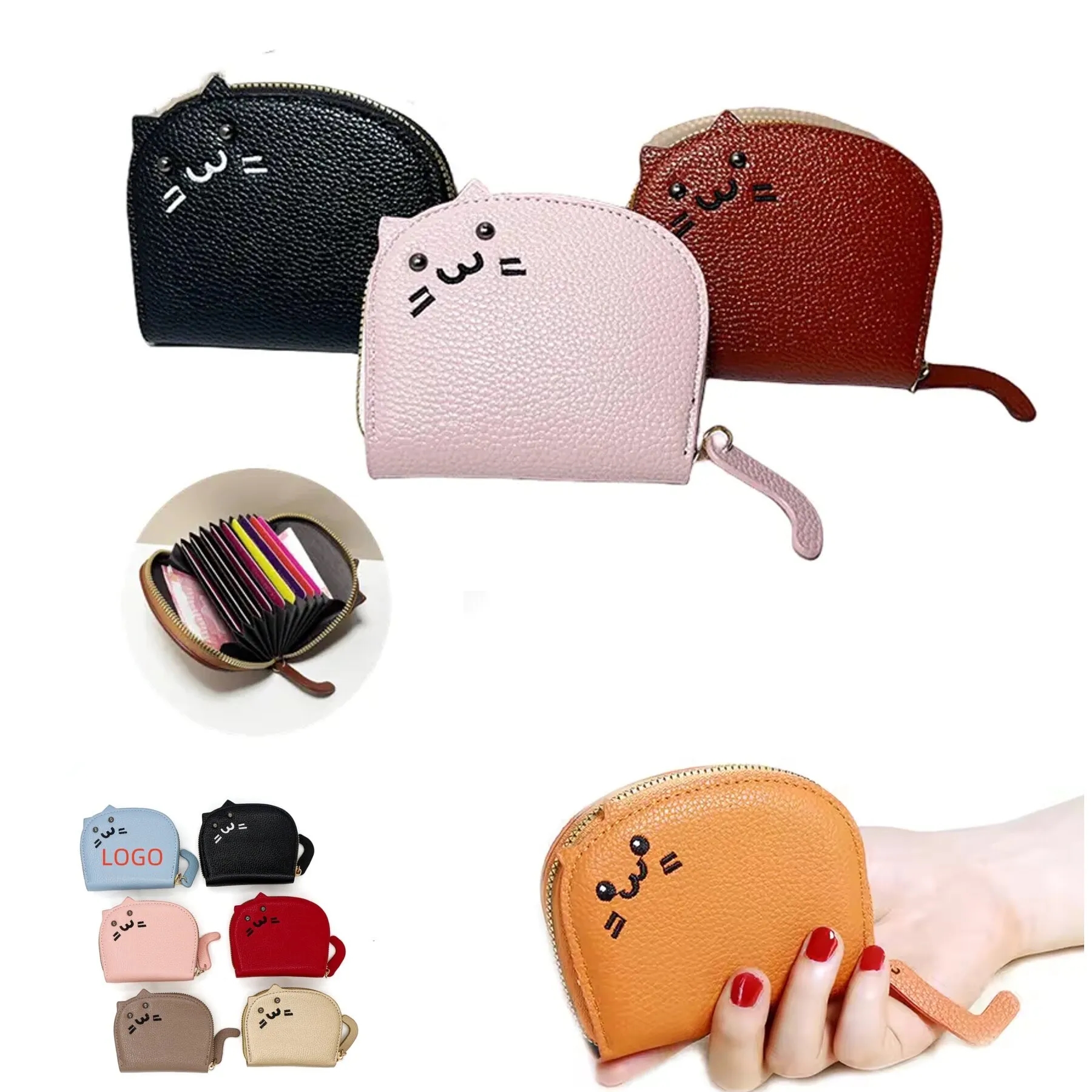 Cartoon Cat Zipper Card Bag 8