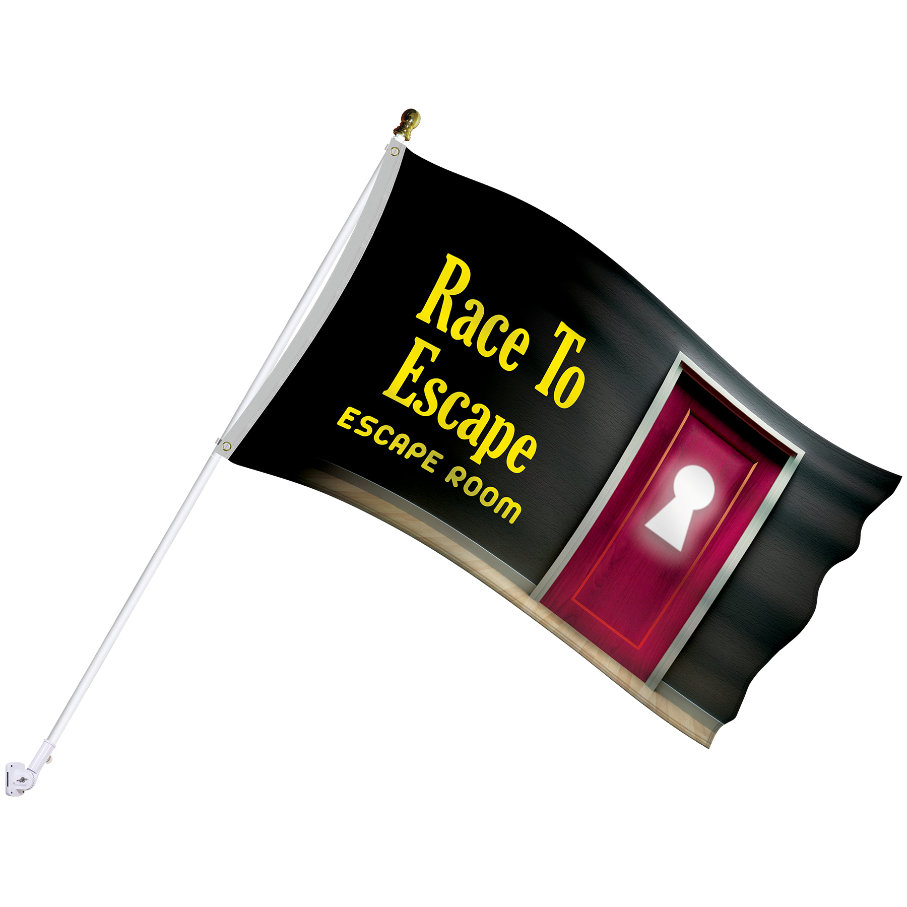 Promotional Flag Kit with 3' x 5' Flag and White Bracket 8