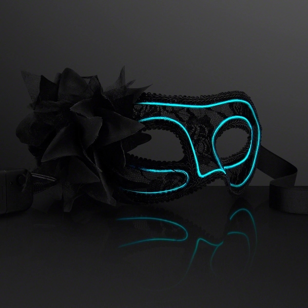 Aqua E.L. Wire Mardi Gras Mask 2