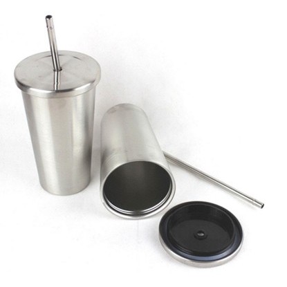 16Oz Double Layer Stainless Steel Straw Cup 1