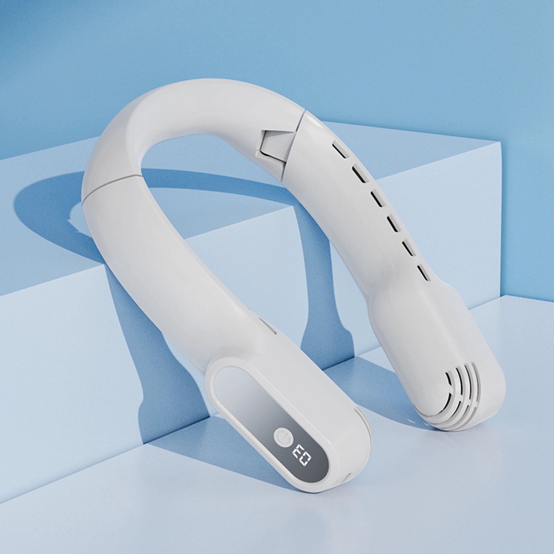 4000 mAh Rechargeable Folding Leaf-less Neck Fan 2