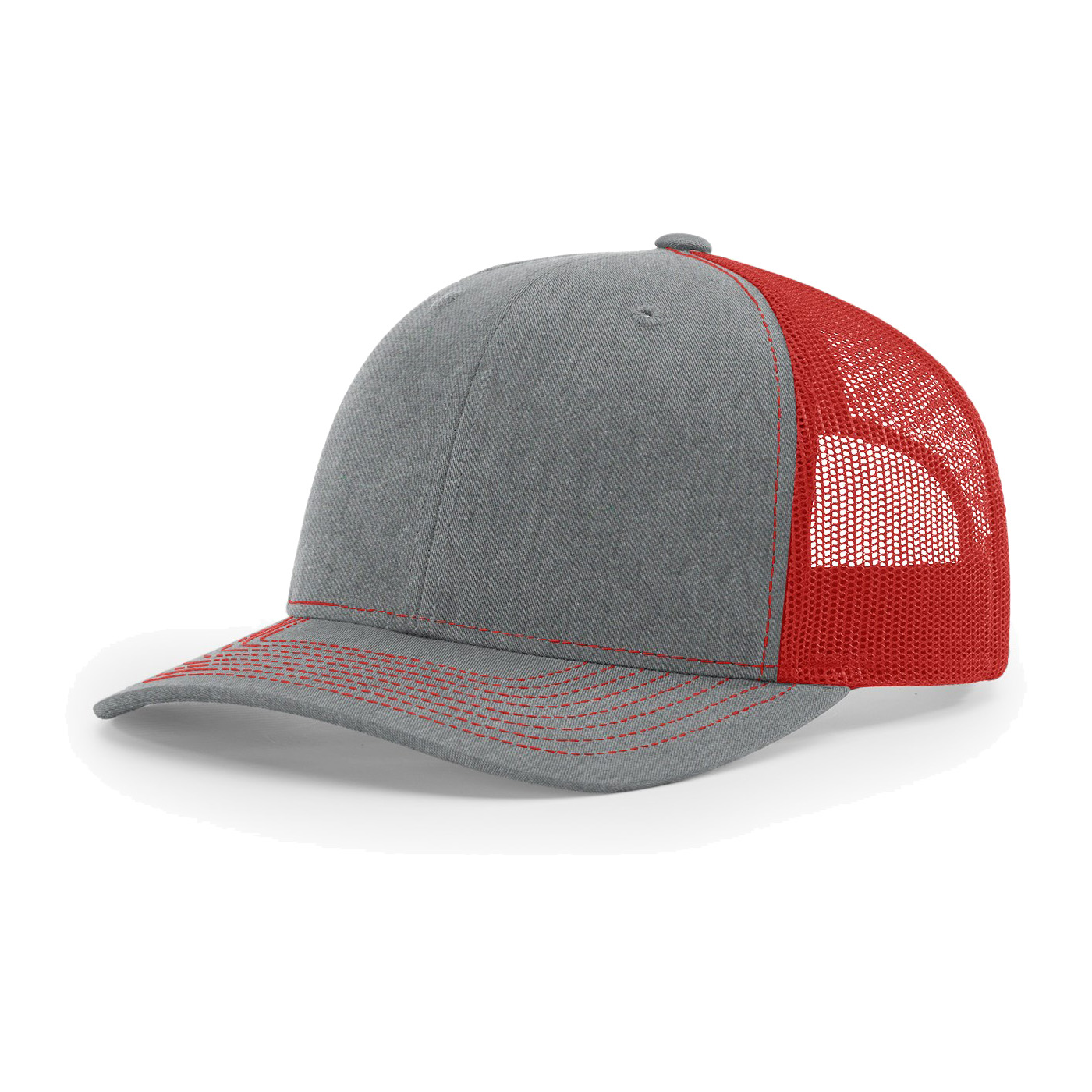 Richardson 112 6-Panel Snapback Trucker Hat w/Leatherette Adhesive Patches or Embroidery 116