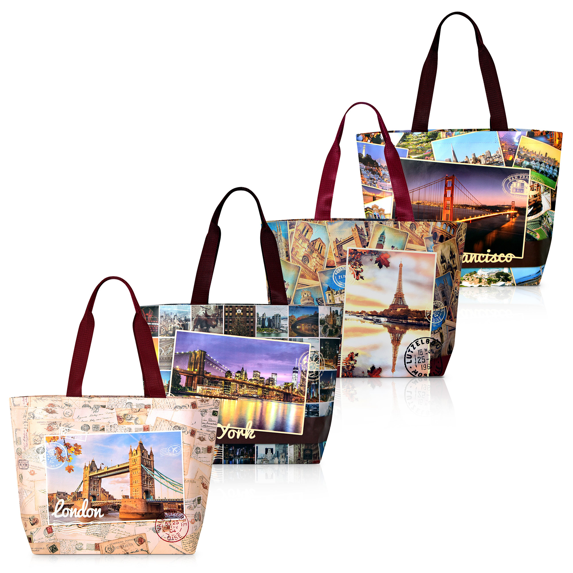 Fashionable200g Double Layered Laminated Non-Woven Beach Bag 22"x14"x6" 1