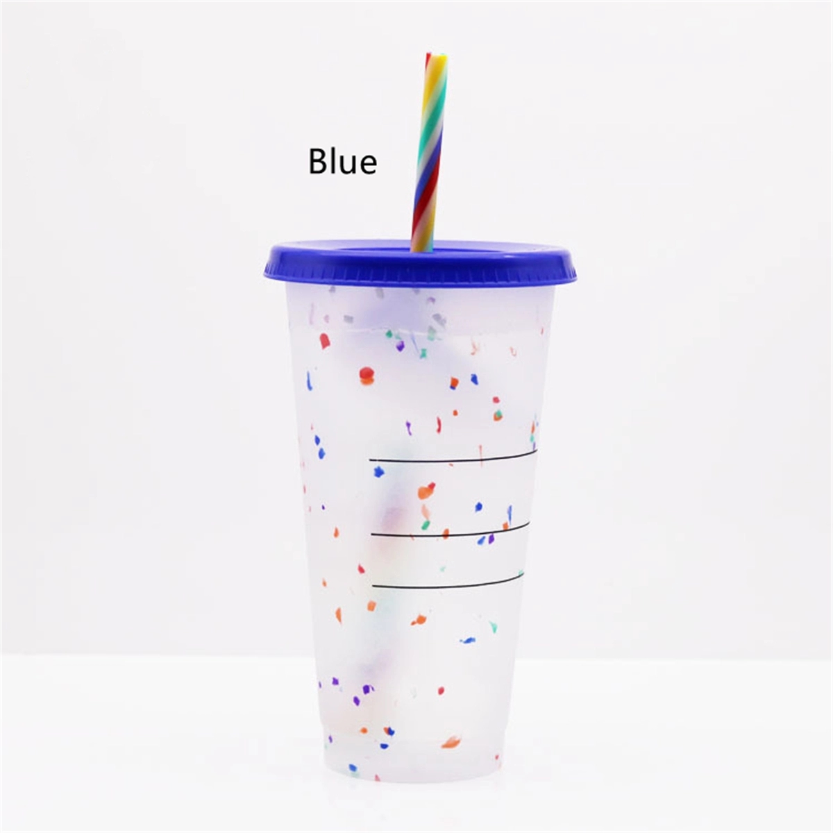 24 Oz Confetti Cups Color Changing Tumblers With Straw 2