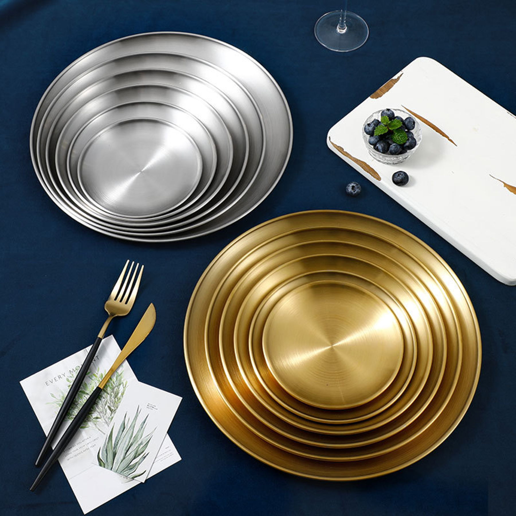 Stainless Steel Round Dishes 2