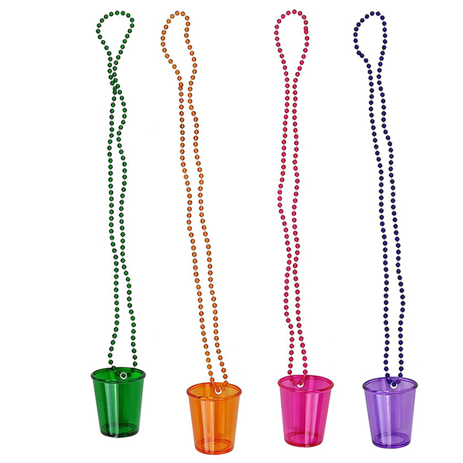 Plastic LED Shot Glass Necklace with Beads 5