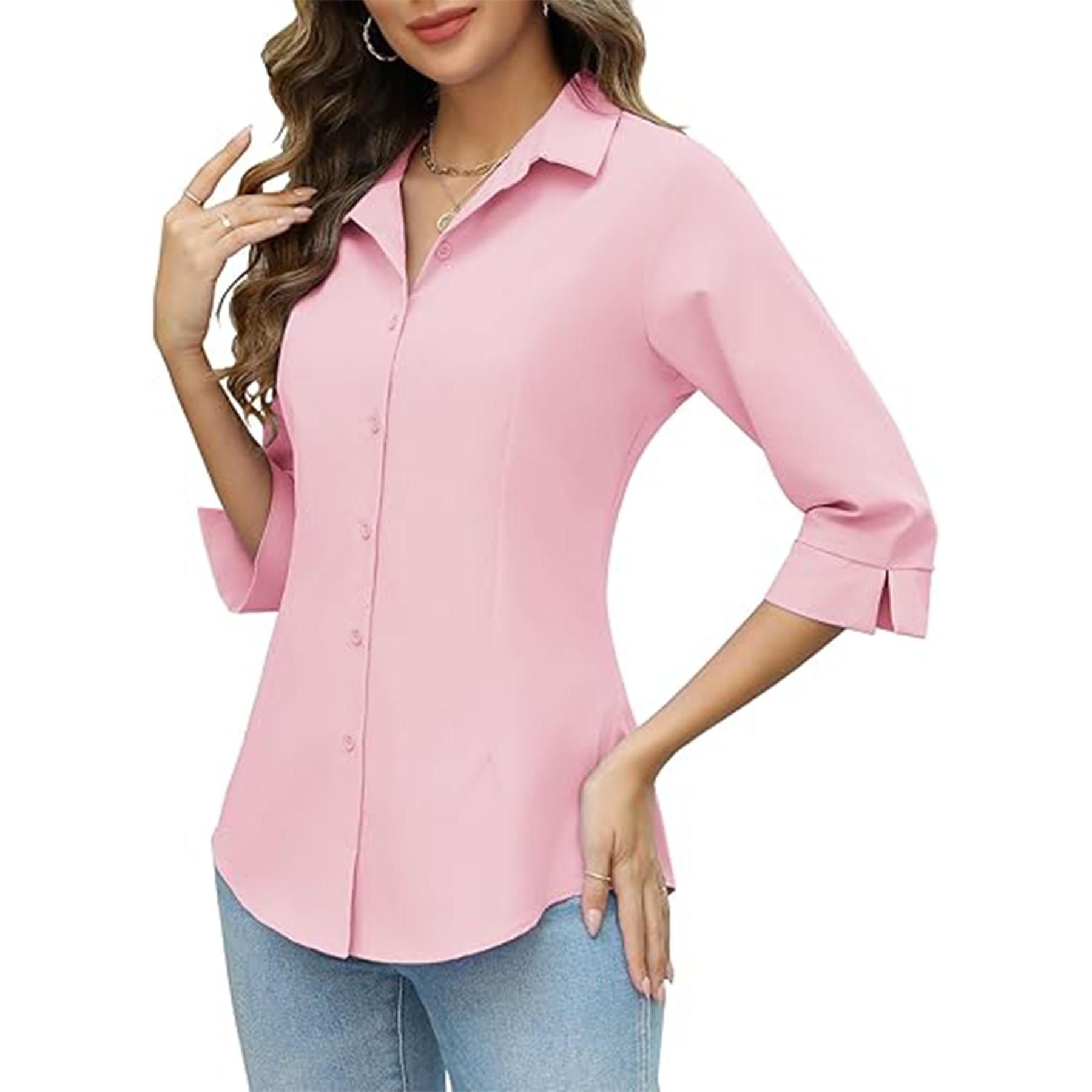 Women Three Quarter Sleeve Shirt 15