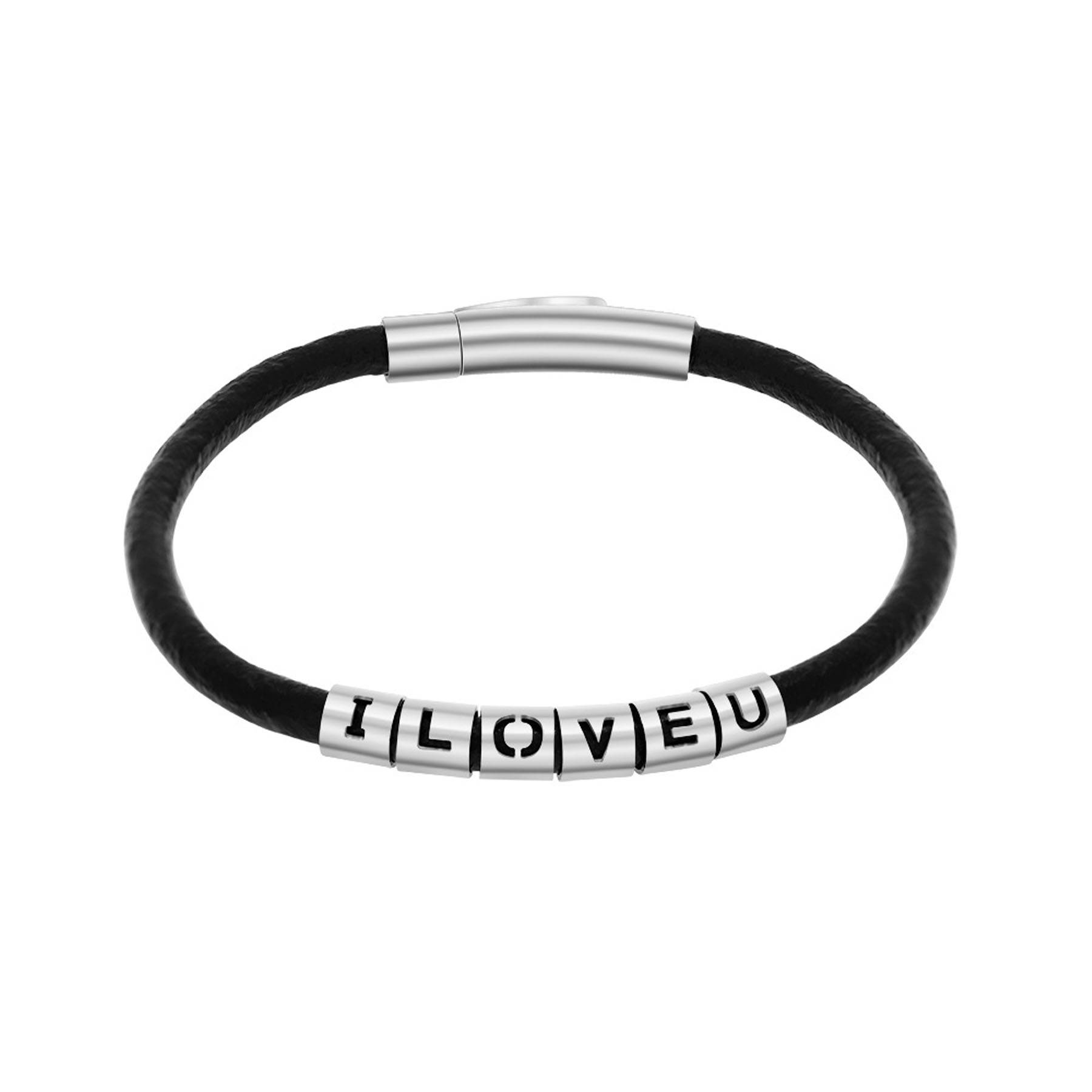 Letter Leather Rope Bracelet for Men 4