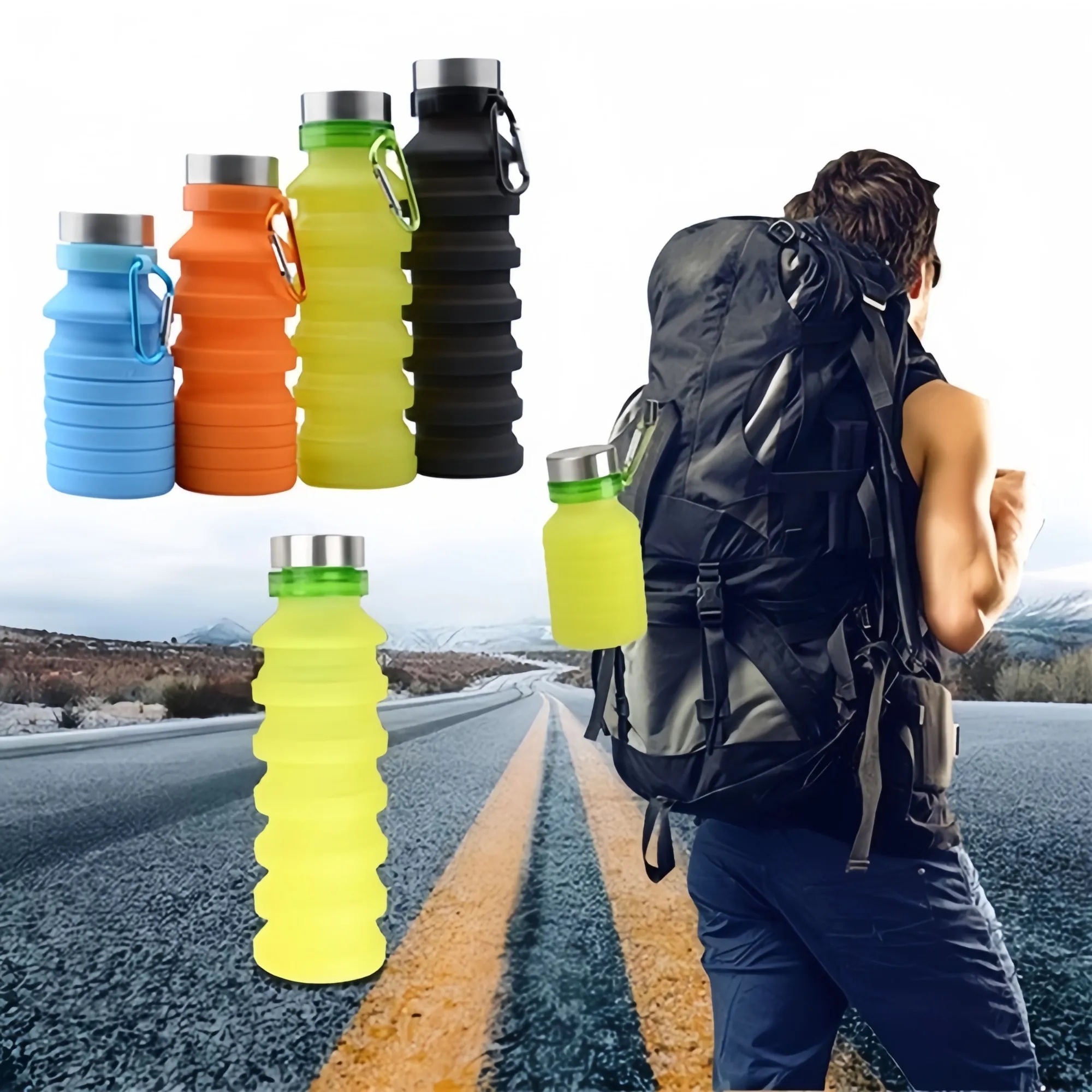 Collapsible Silicone Sport Water Bottle 6