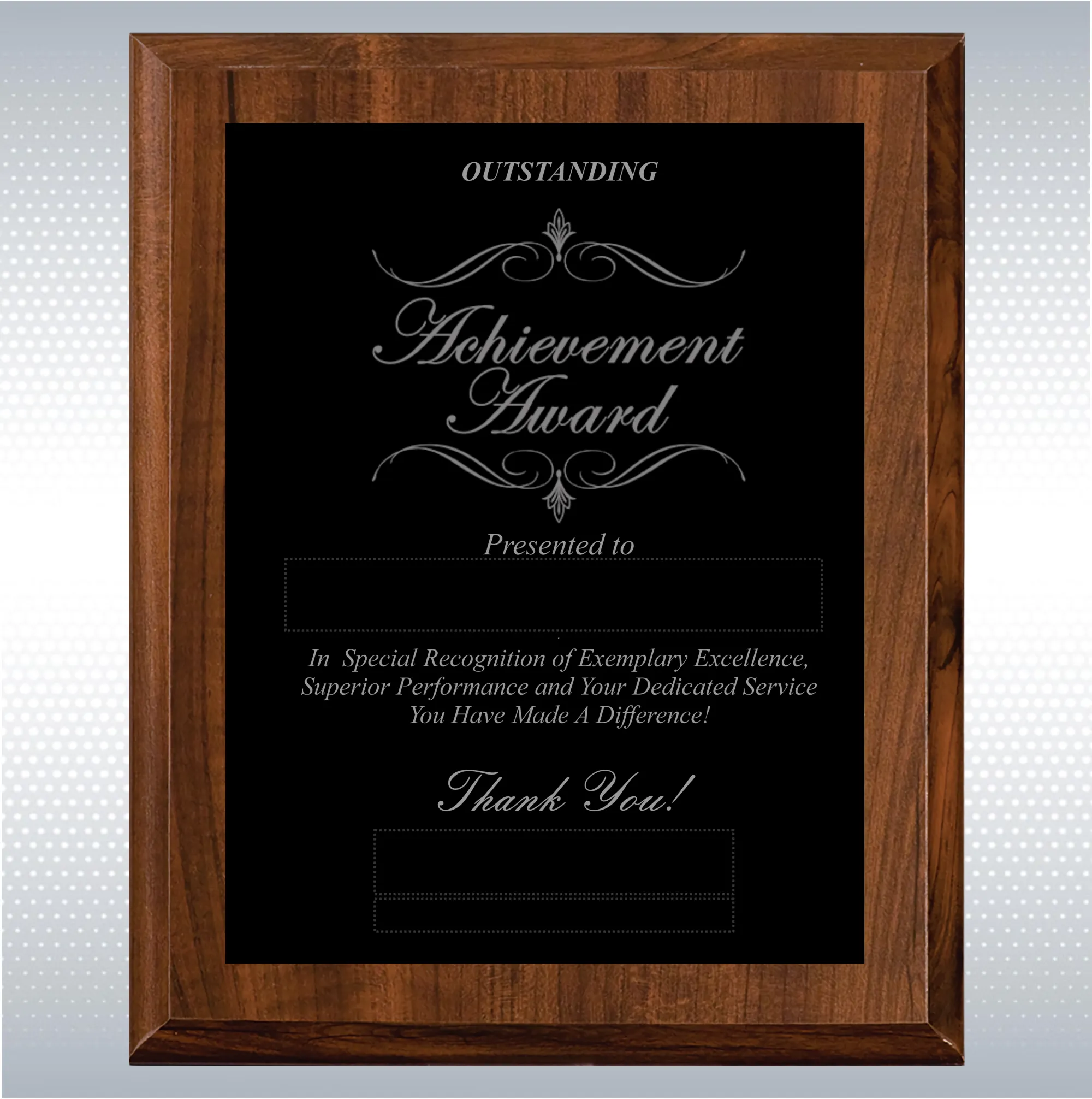 Cherry Finish Excellence Plaque , Employee Recognition Gift 9