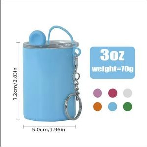3oz Stainless Steel Tumbler Shot Glass With Keychains 4