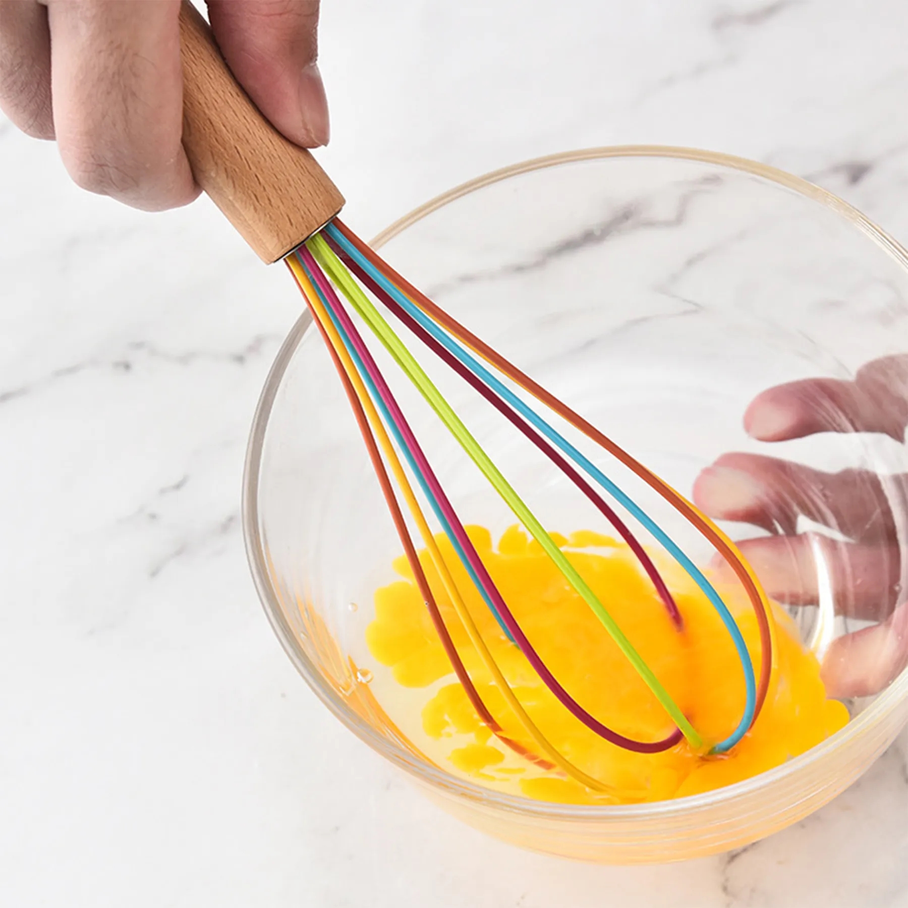 Wood Kitchen Baking Manual Egg Beater 4
