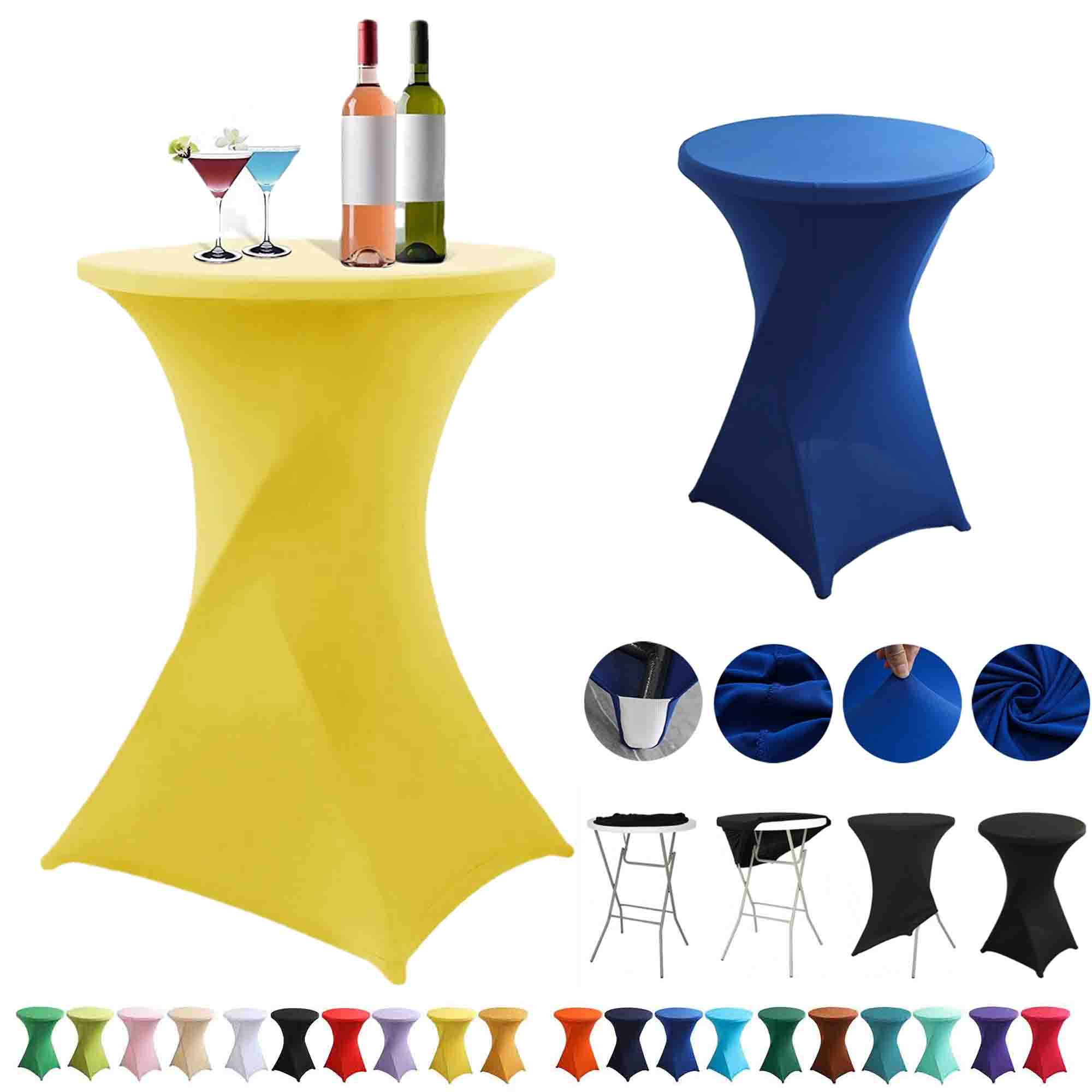 Round Table Cover Four Way Tight Fitted Stretch Tablecloth 1