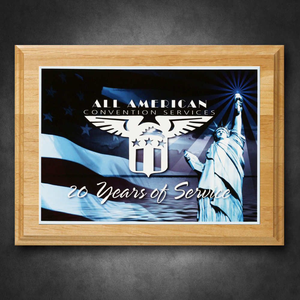 Alder Wood Plaque with Sublimated Plate 4
