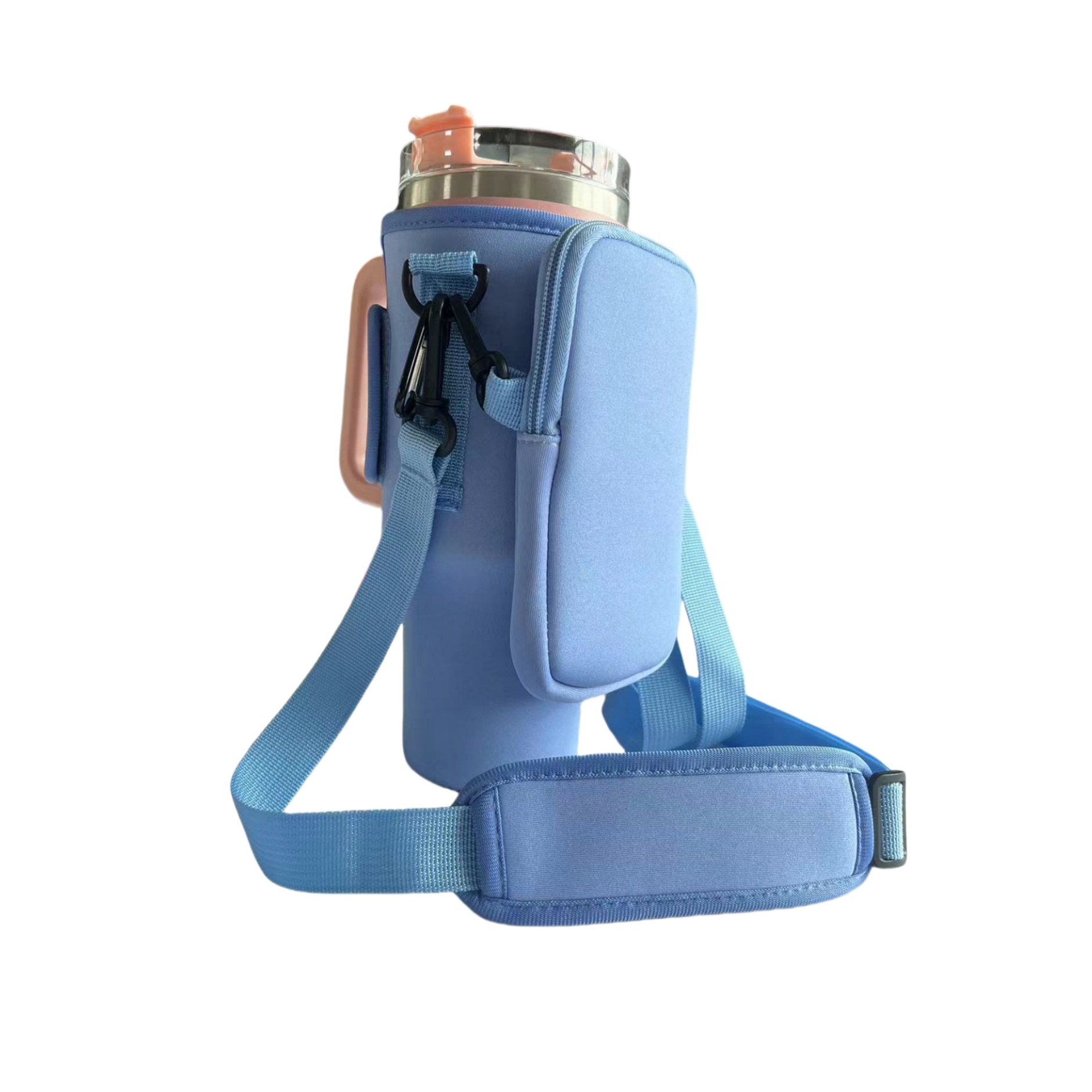 Neoprene Water Bottle Carrier Bag with Detachable Phone Pocket 7