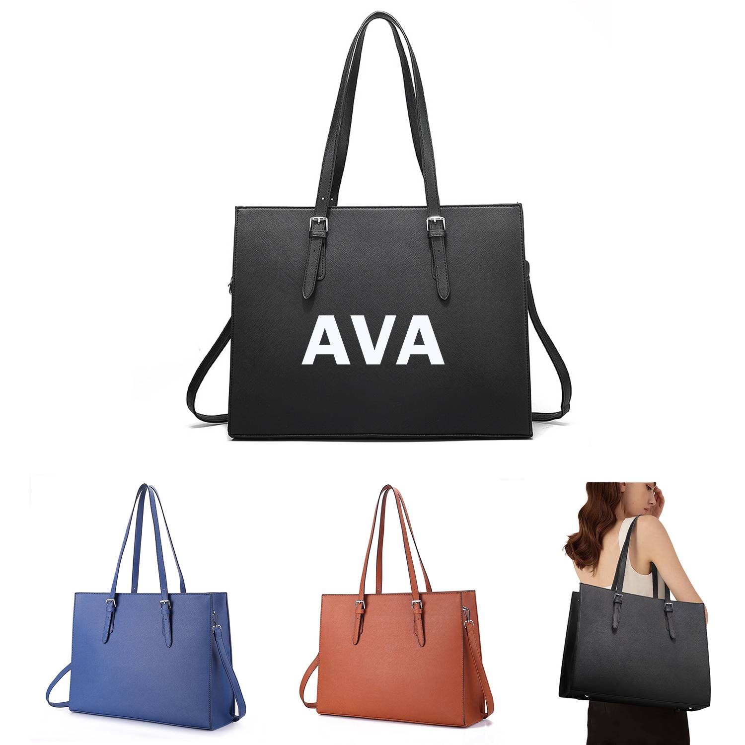PU Leather Large Capacity Tote Bag 3