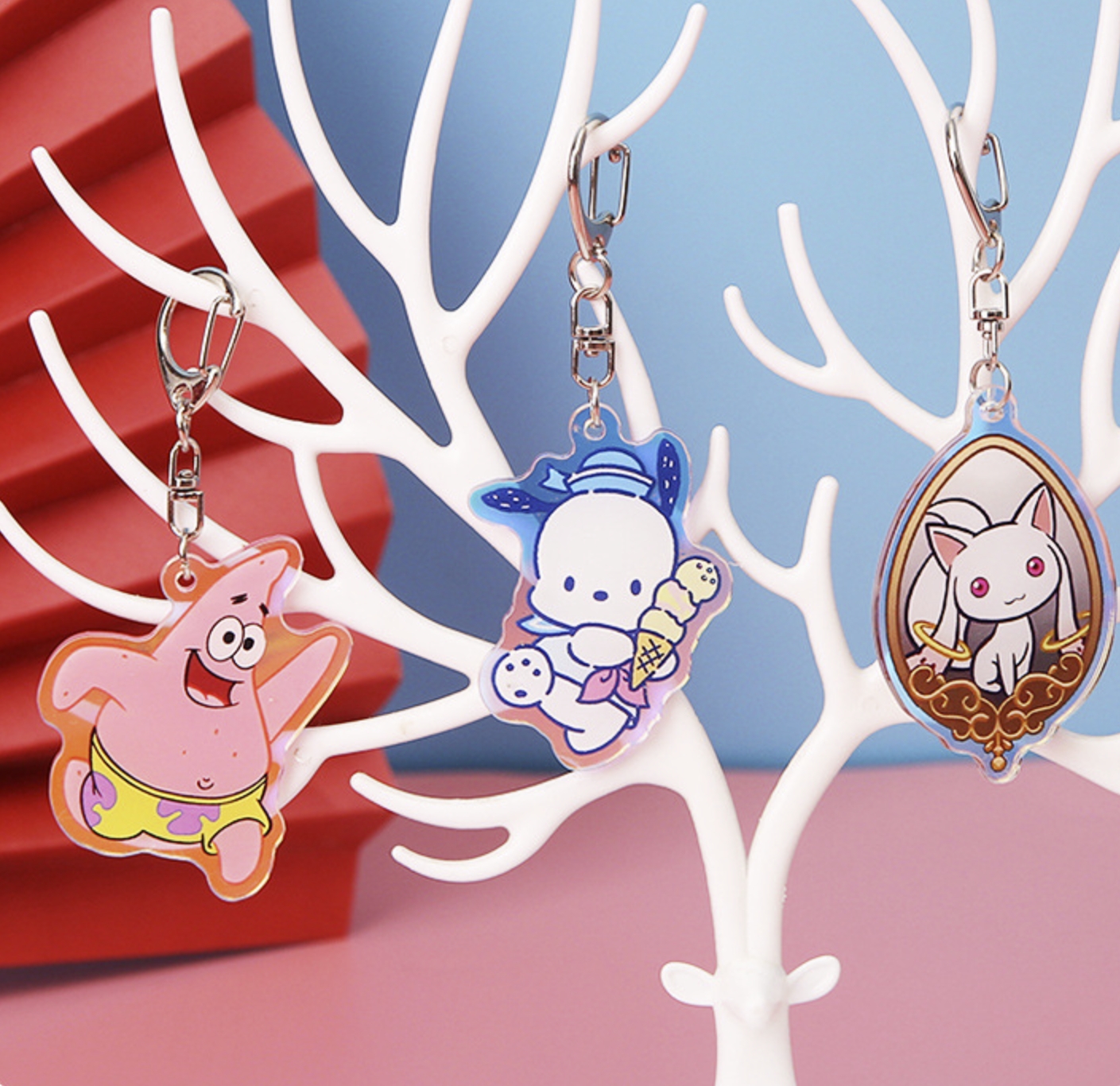 Custom Any Shaped Acrylic Cartoon Keychain for Two Sides Printing 3