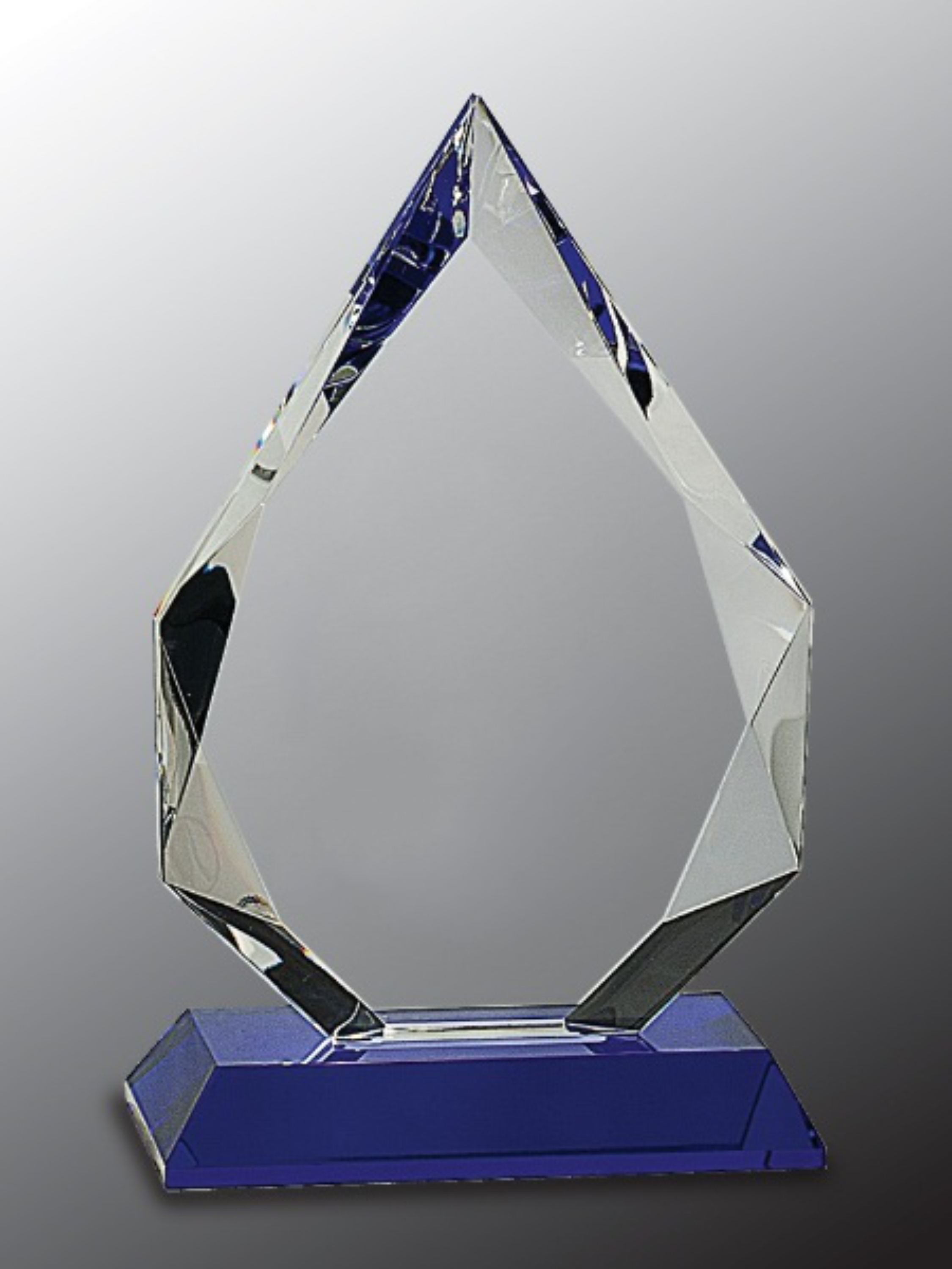 8" Diamond Crystal Award on Blue Pedestal Base 3