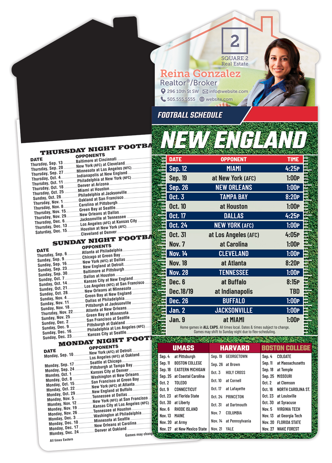 Magna-Card House Shape Magnet Football Schedules (3.5x9) 1