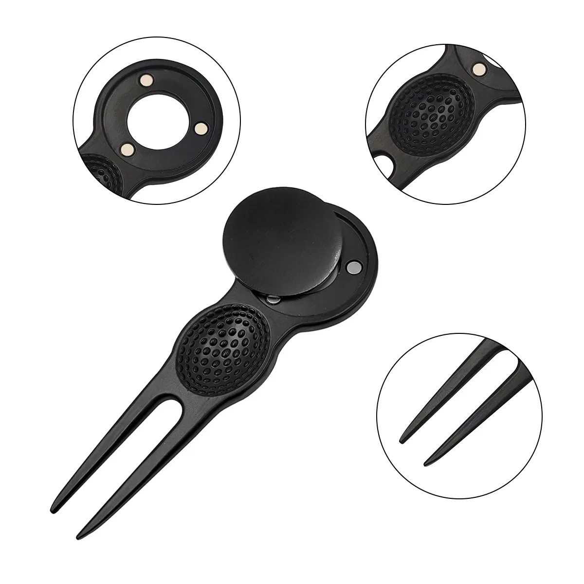 Golf Divot Repair Tool with Magnetic Ball Marker 4