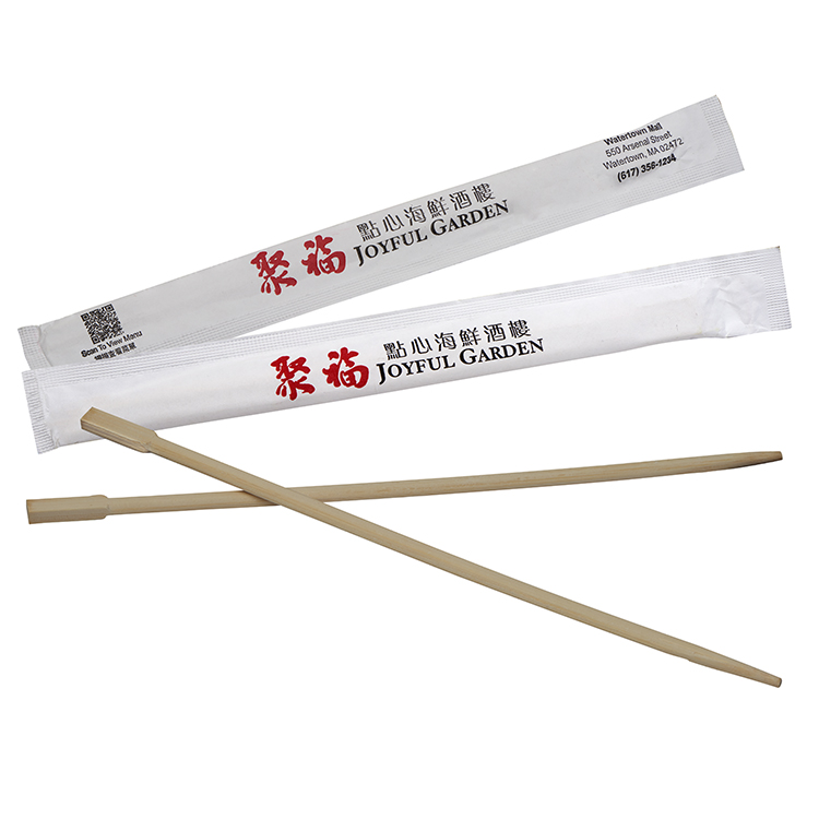 9" Bamboo Chopsticks w/Printed, Sealed Paper Sleeve 3