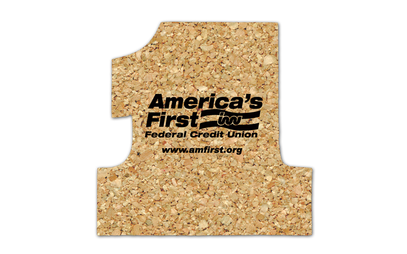 Number One Shape Cork Coaster
