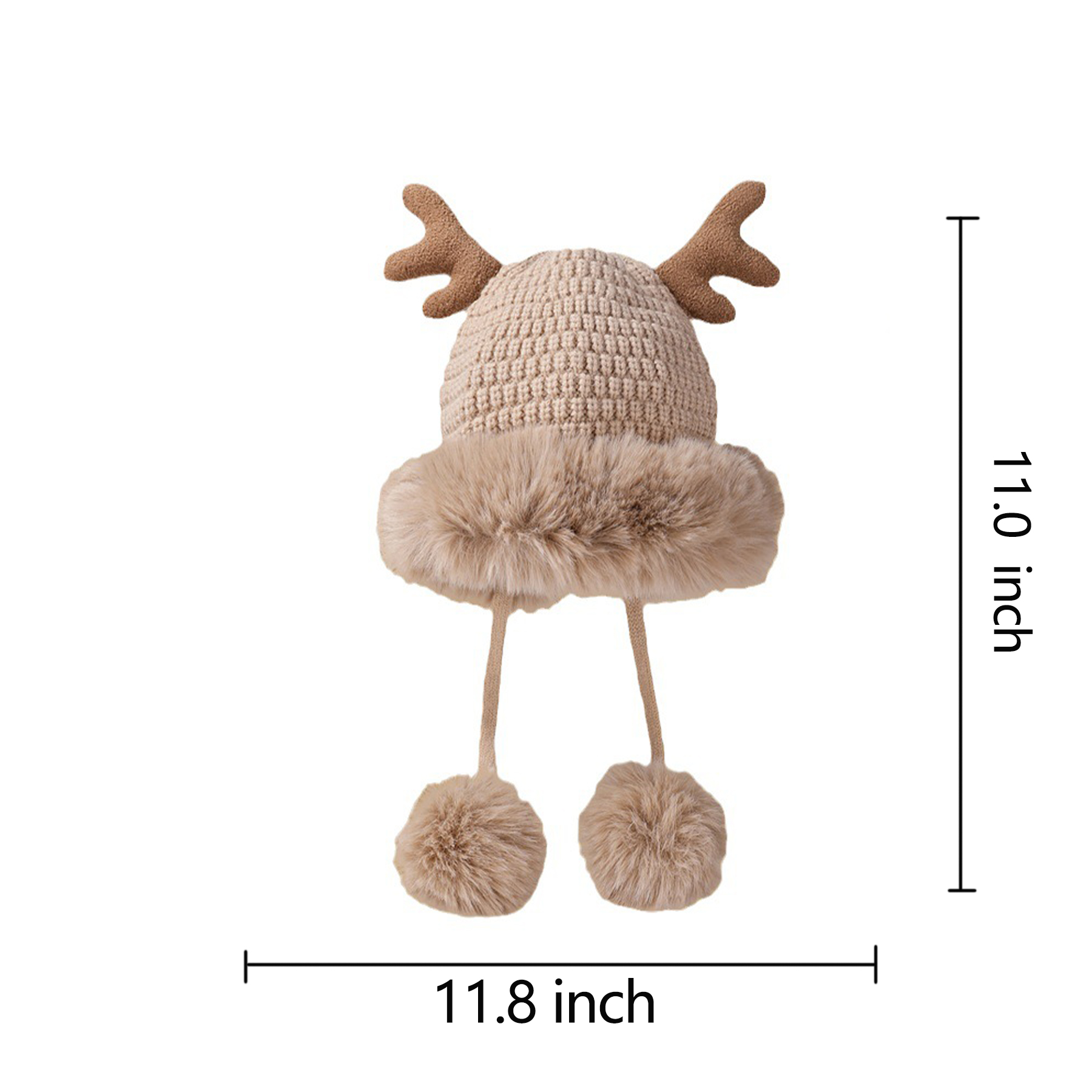 Women winter cover ear antler knit hat 6