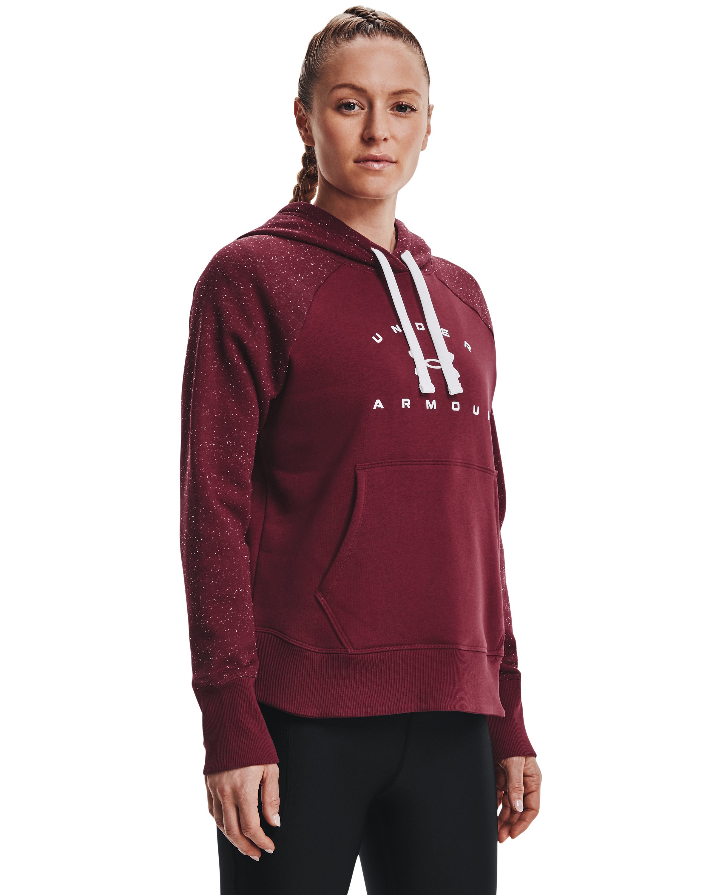 Women's UA Rival Fleece Wordmark Hoodie, custom hoodie or sweatshirt with logo imprint 3