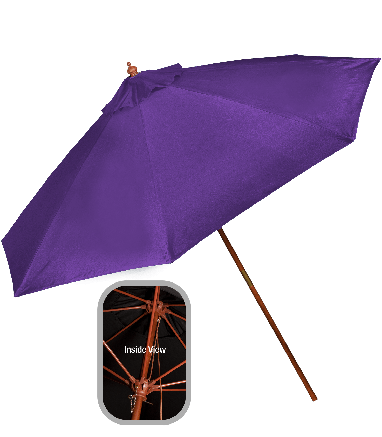 9' Wooden Polyester Market Umbrella 12