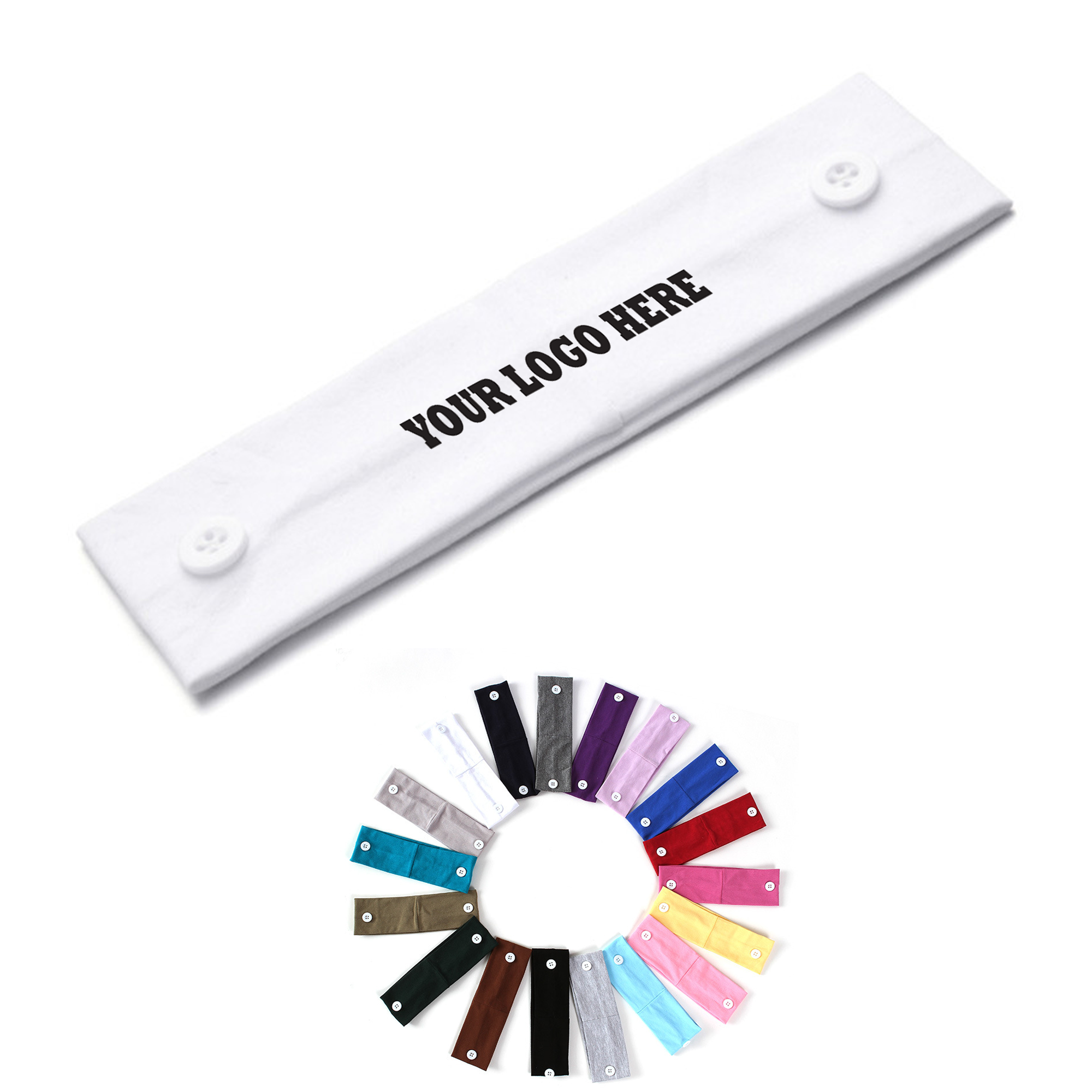 Button-Fastened Cotton Headband 2