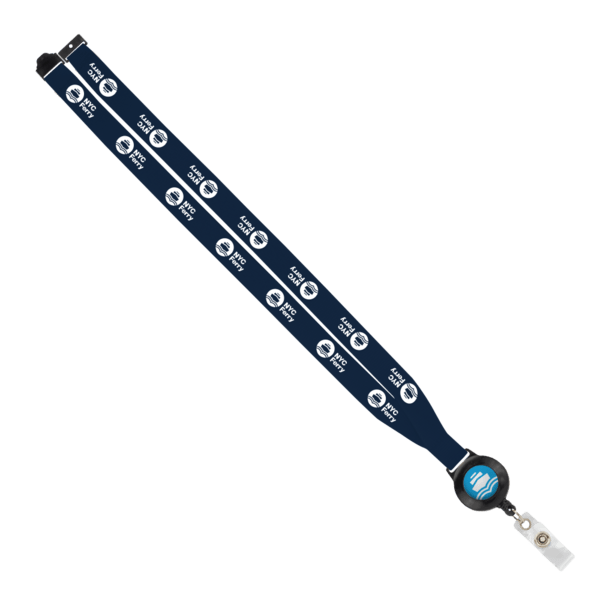 IMPORT 3/4" Polyester Lanyard with Retractable Badge Reel and IPH7 back of neck convenience release. 103