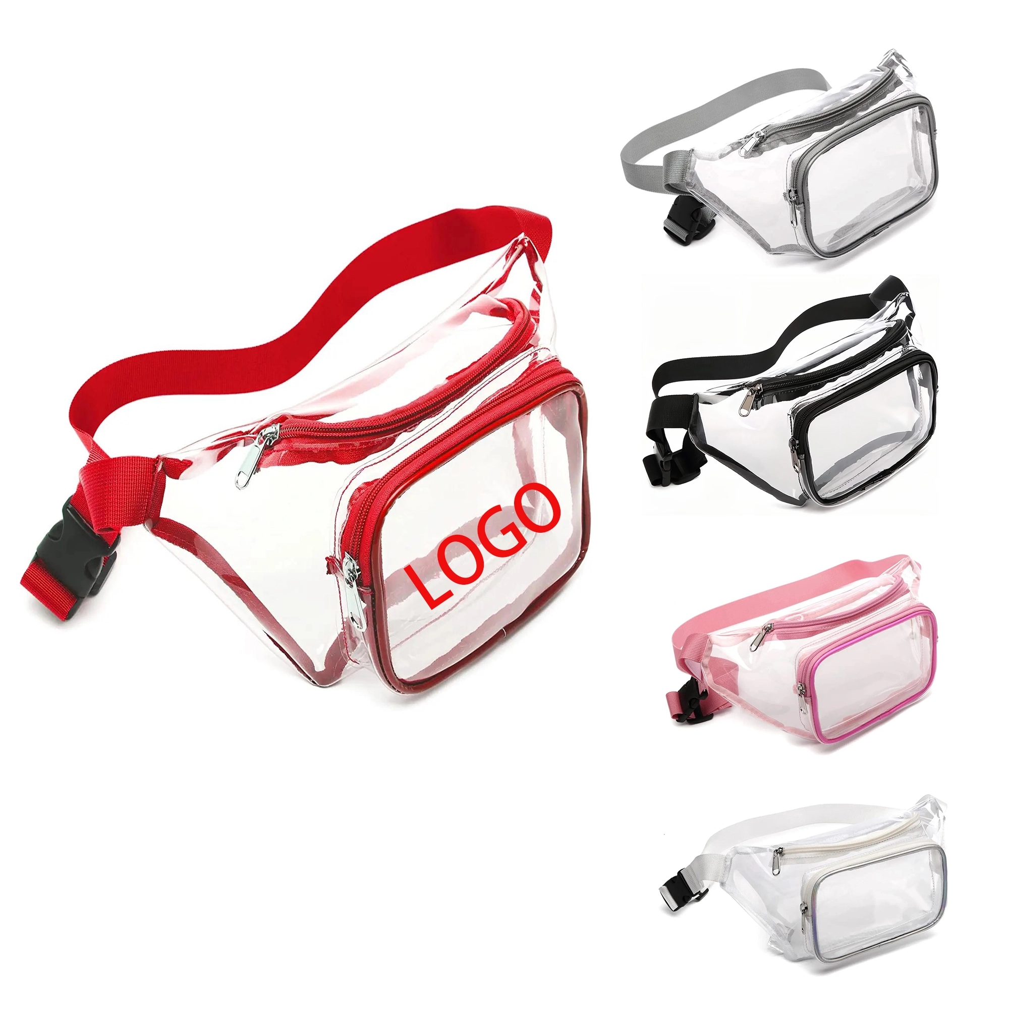 Wateroproof Clear PVC Zipper Fanny Pack 2