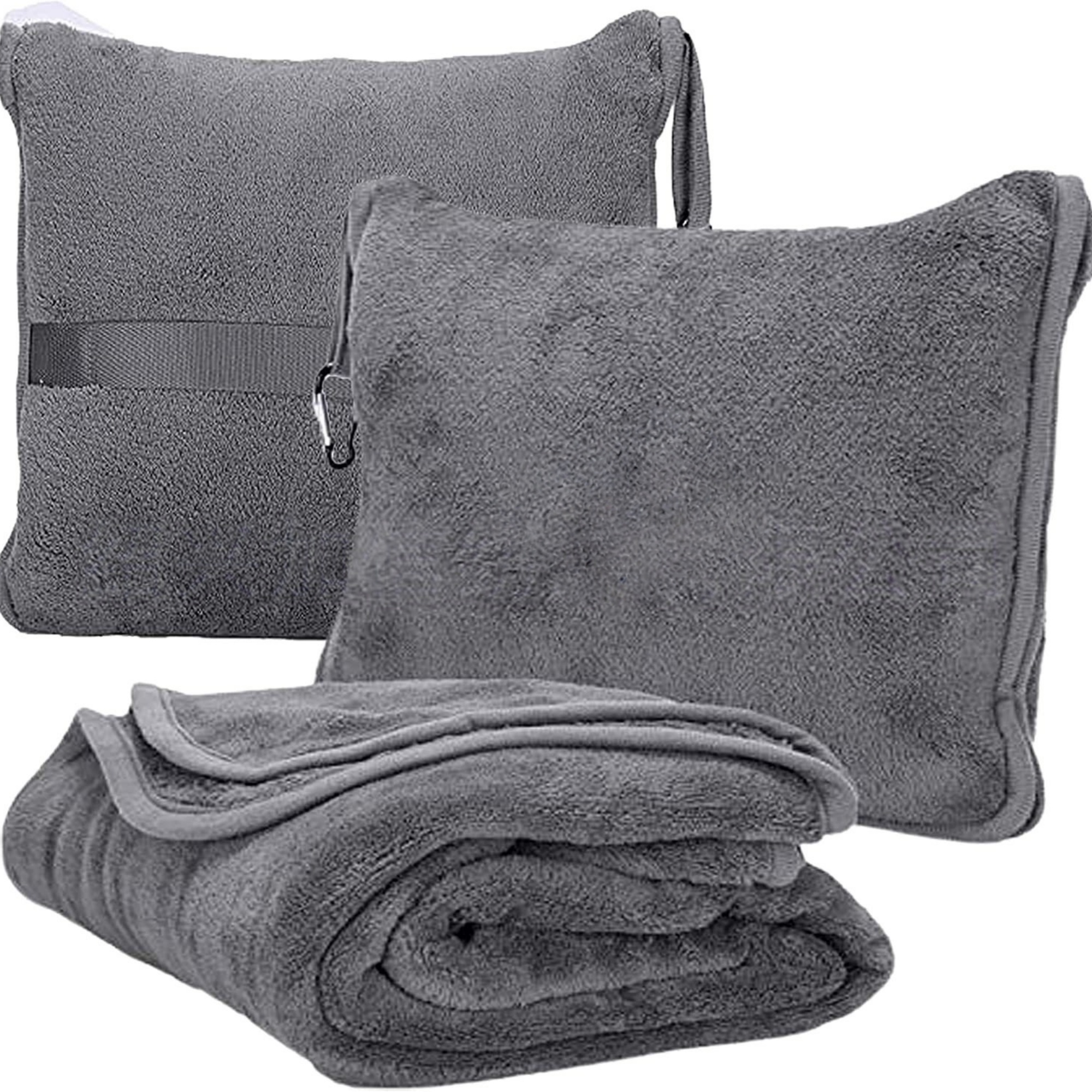 Coral Fleece Travel Pillow Blanket Wrap 2