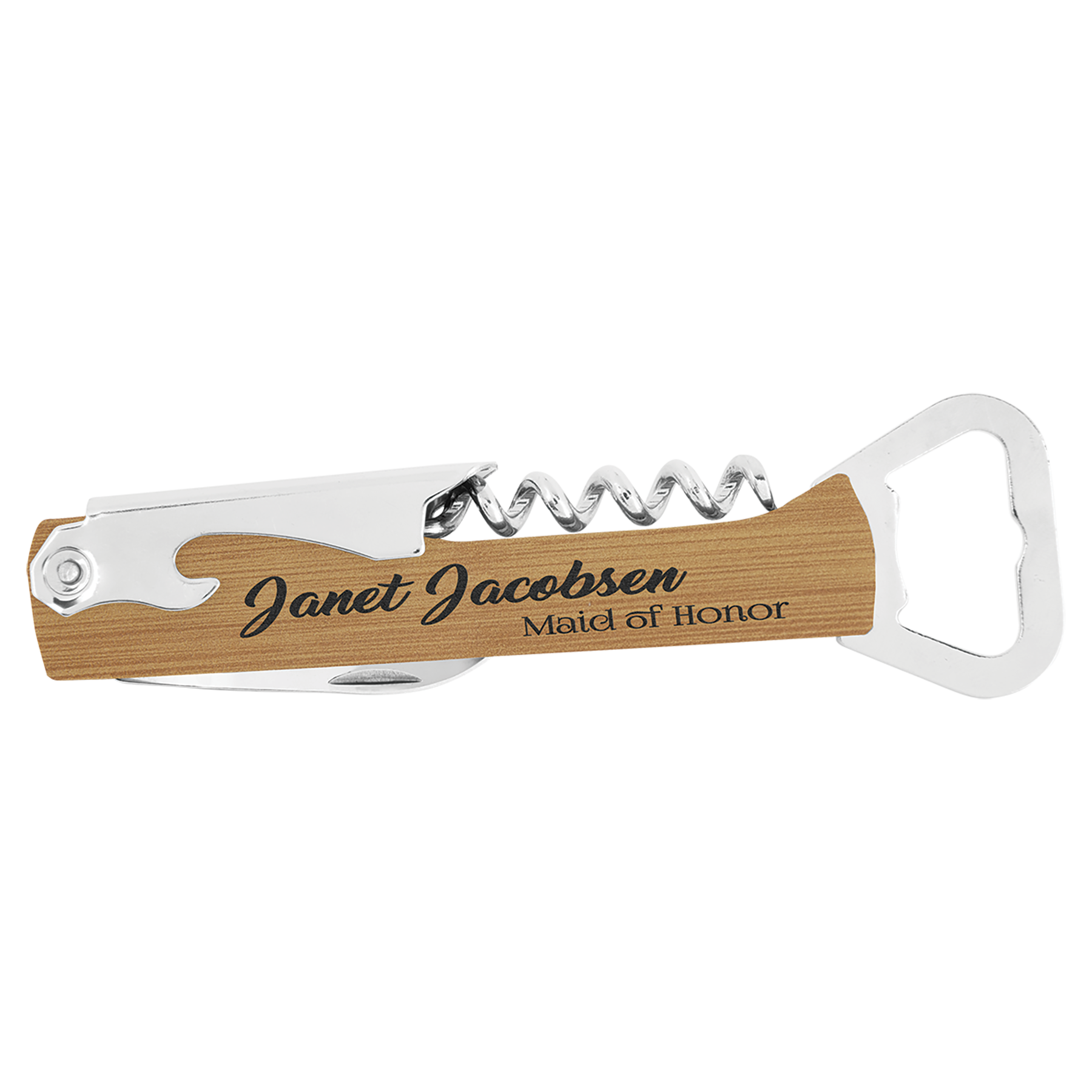 Laser Engraved Leatherette Wine Bottle Opener 4