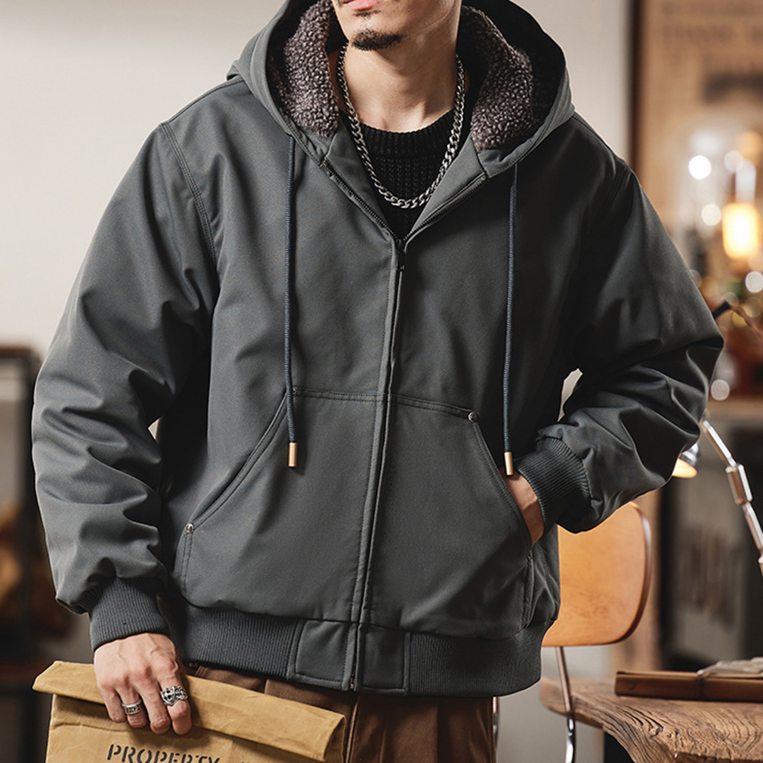 Men' Cotton Military Cargo Bomber Jacket 2
