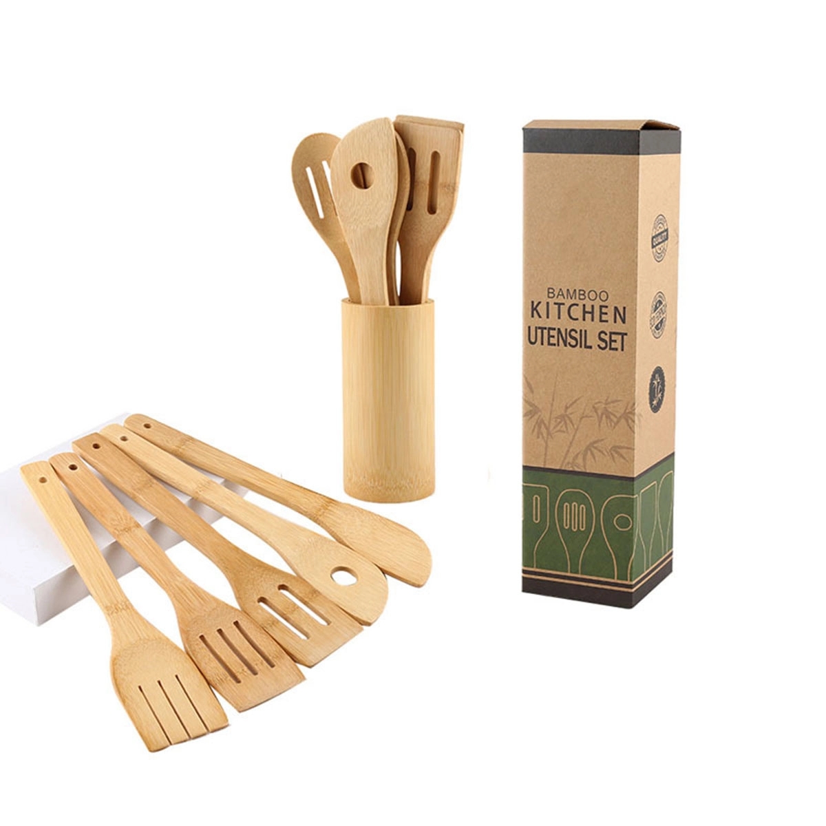 Wooden Bamboo Cooking Utensils Set 1