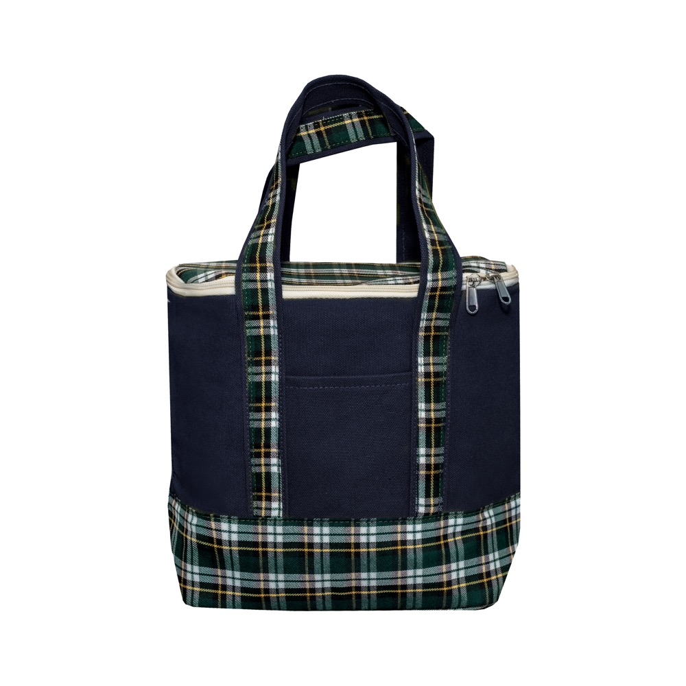 18 oz Insolated Plaid Cooler Tote 2