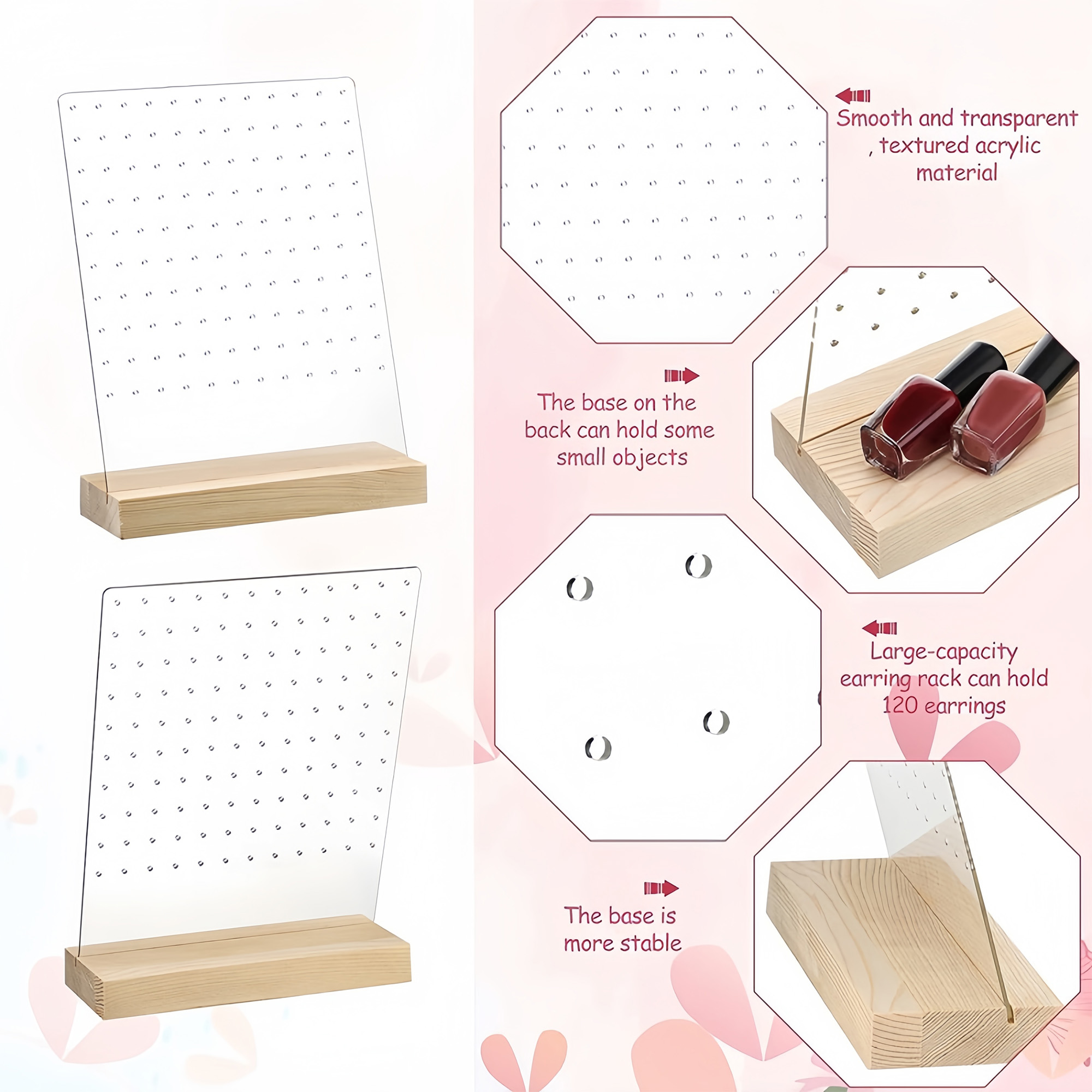 Acrylic Jewelry Display Stand for Earrings and Necklaces 5
